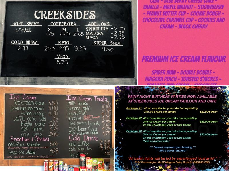 CreekSides Menu