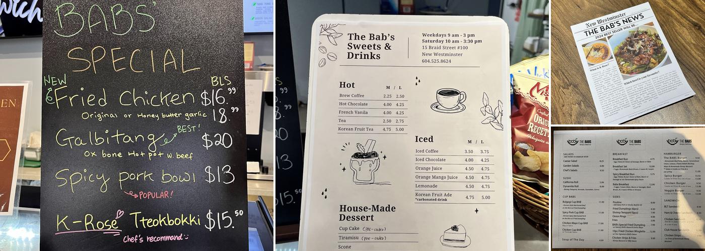 The Babs Kitchen Menu