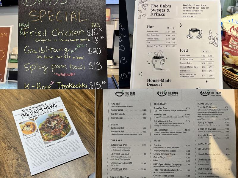 The Babs Kitchen Menu