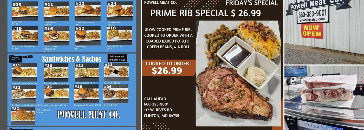Powell Meat Co. Menu