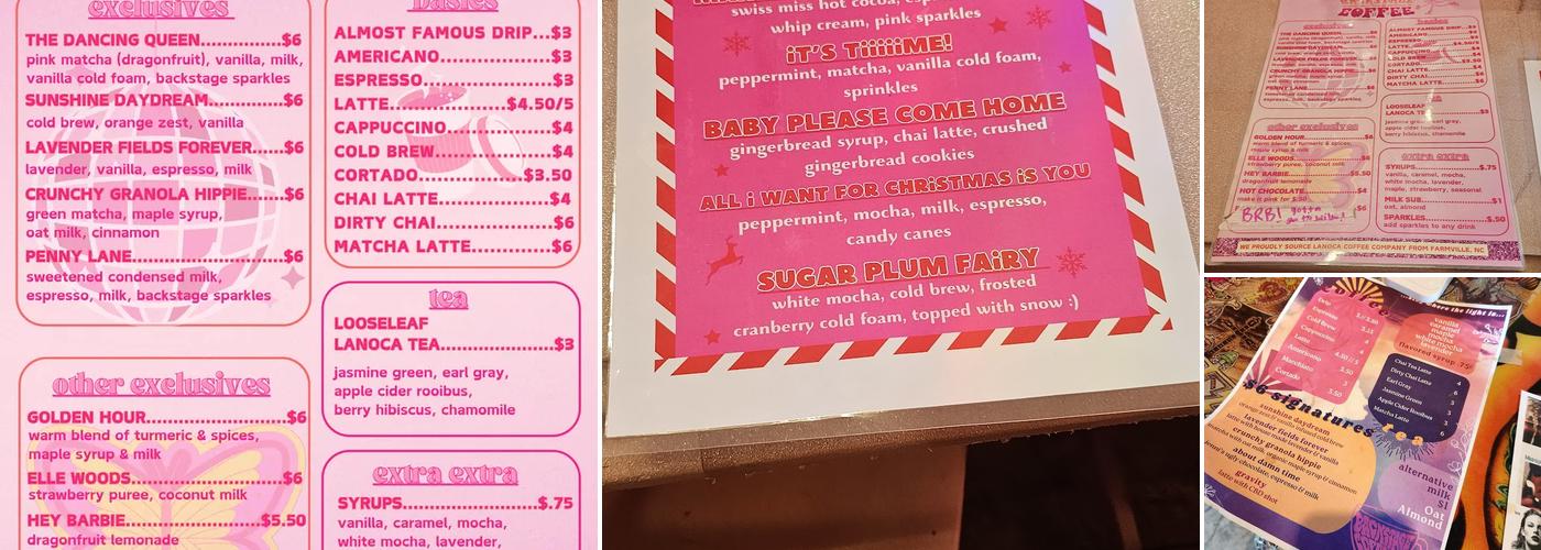 Backstage Coffee Menu