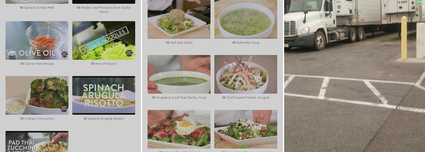 Taylor Farms Shipping Menu