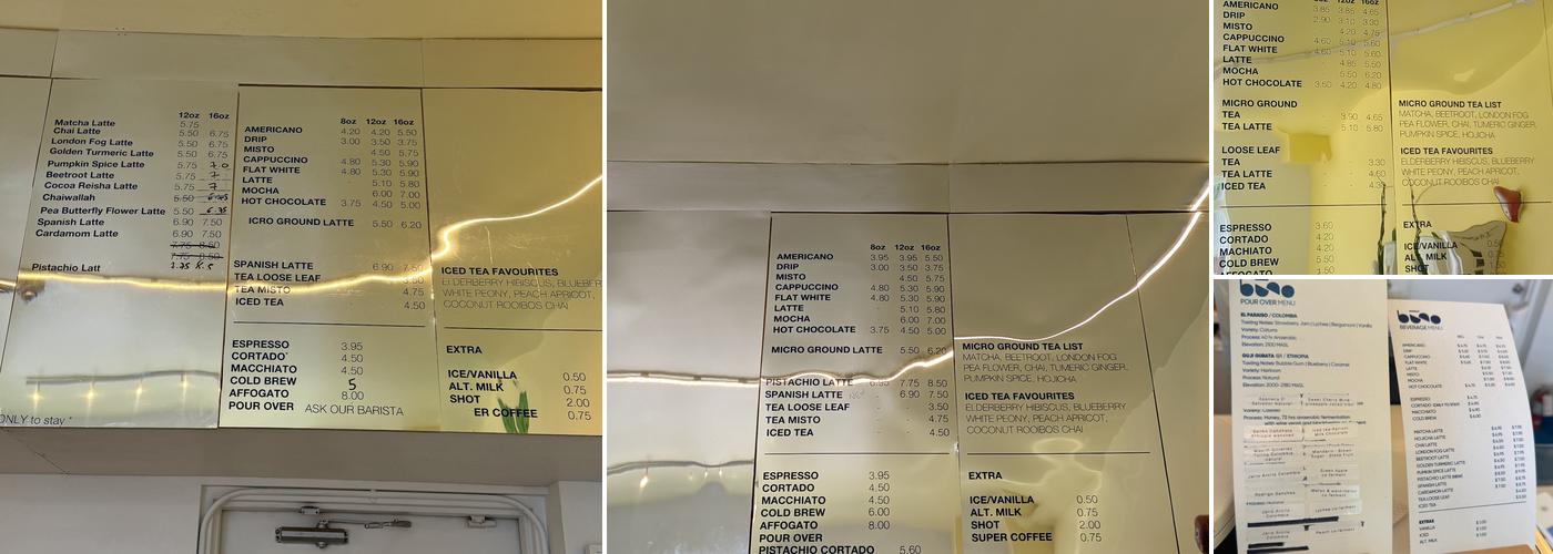 Buno Coffee Menu