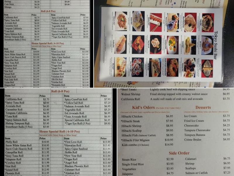 Tokyo Steakhouse & Sushi Bar Menu