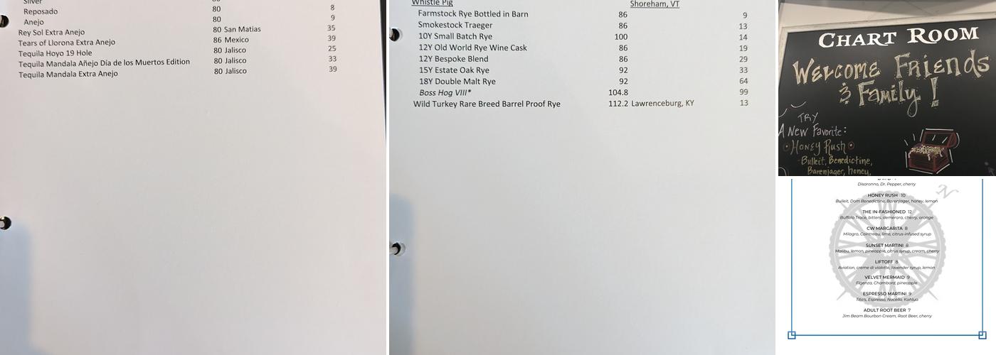 Chart Room Menu