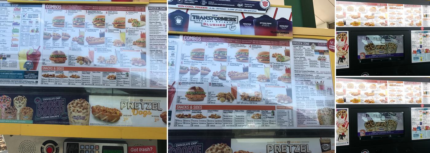 Sonic Drive-In Menu