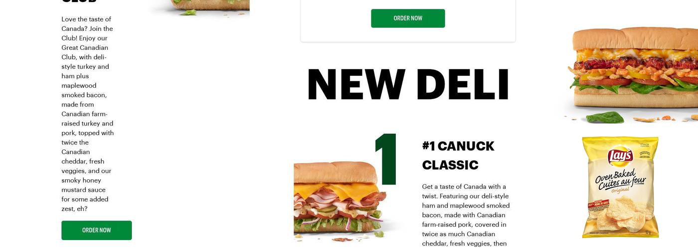 Subway Menu
