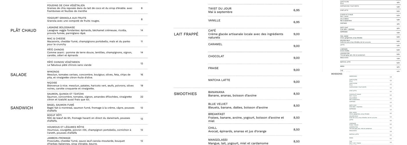 Le Petit Dep｜Café-Épicerie｜St-Sulpice Menu