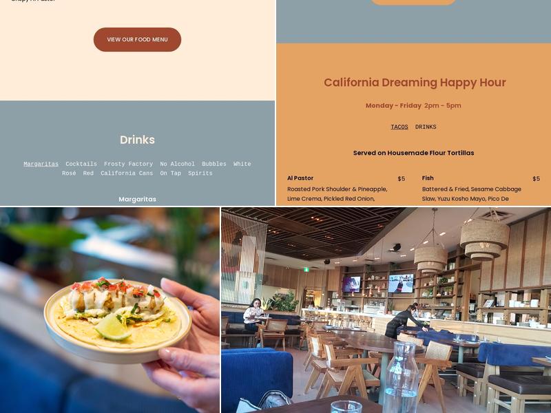 Surfy Surfy Bar Menu