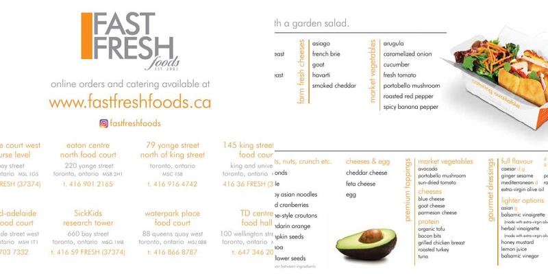 fast fresh food Menu