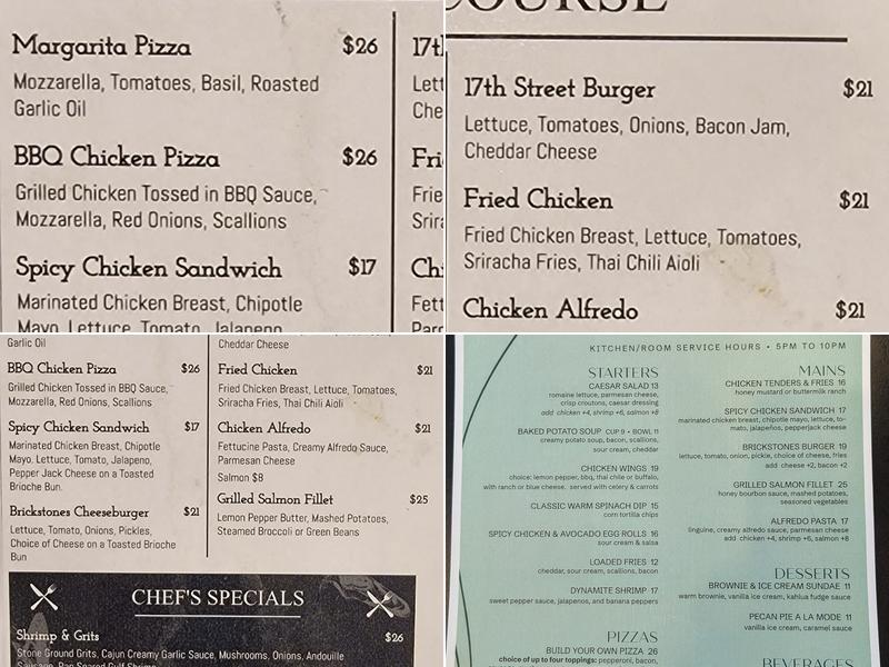 Brickstones Kitchen Menu