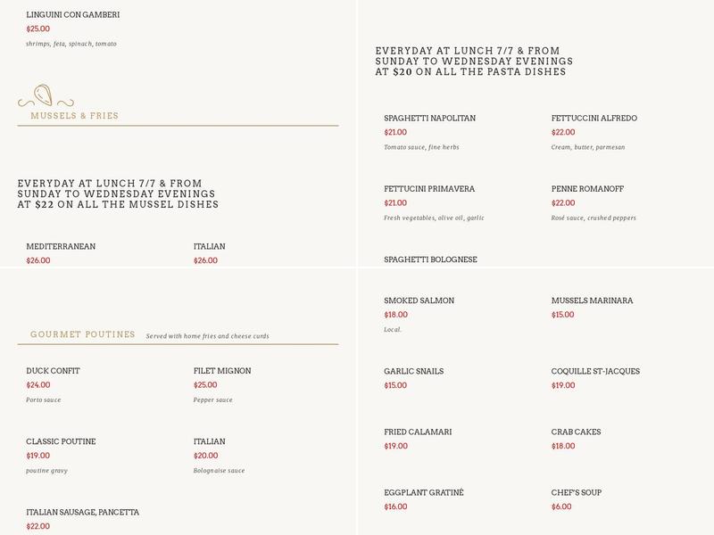 Restaurant L'académie Ste-Thérèse Menu