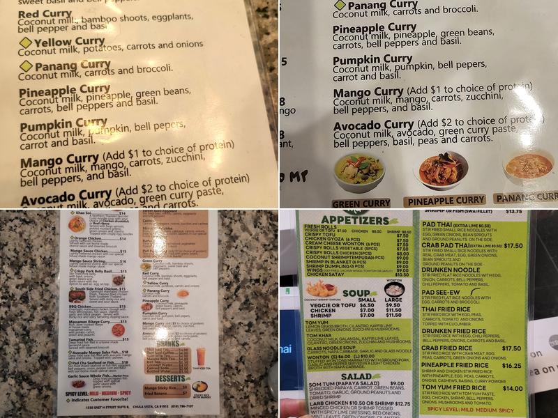 Simply Fresh Thai Menu