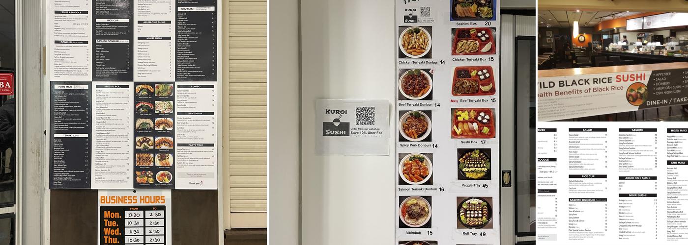 Kuroi Sushi Menu