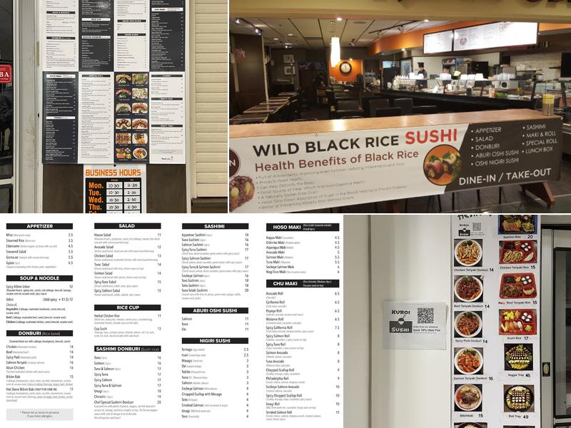 Kuroi Sushi Menu