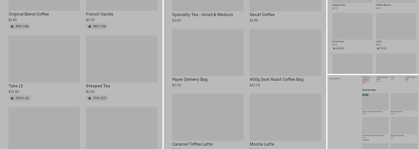 Tim Hortons Menu