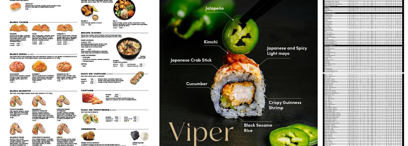Sushi Shop Menu