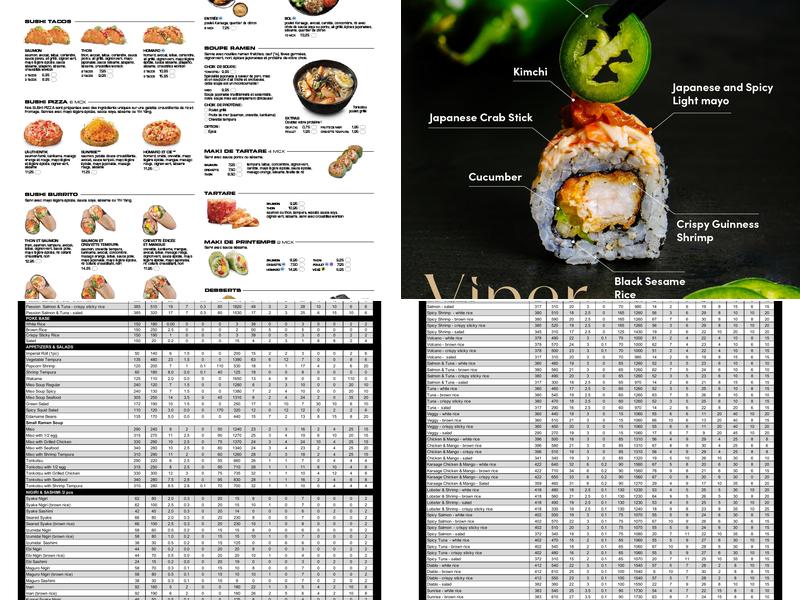 Sushi Shop Menu