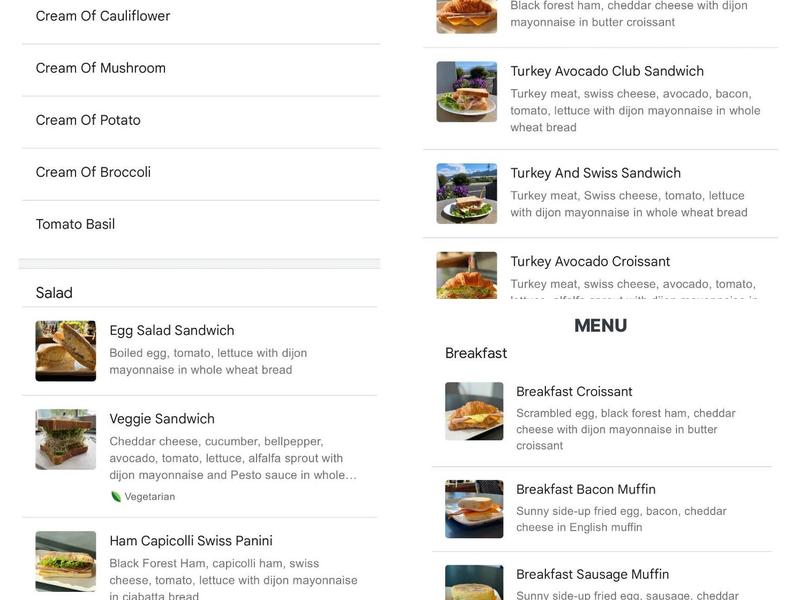 Naked Lunch Express Menu