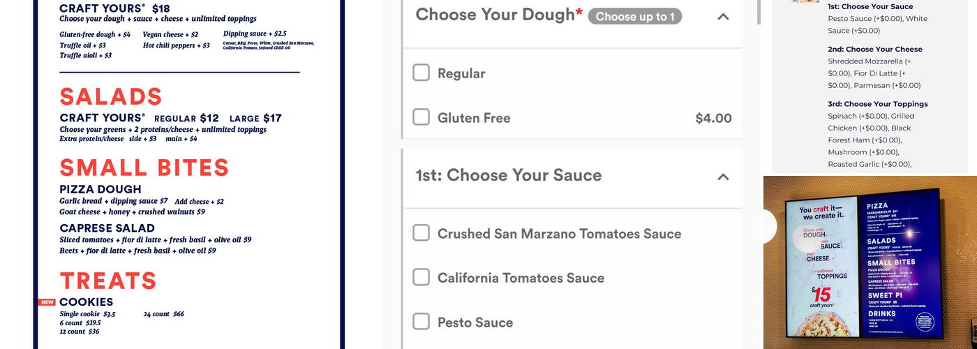 Pi Co. Menu