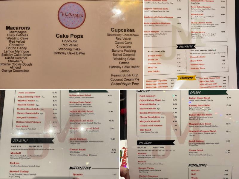 Monjunis Italian Cafe -Texarkana Menu