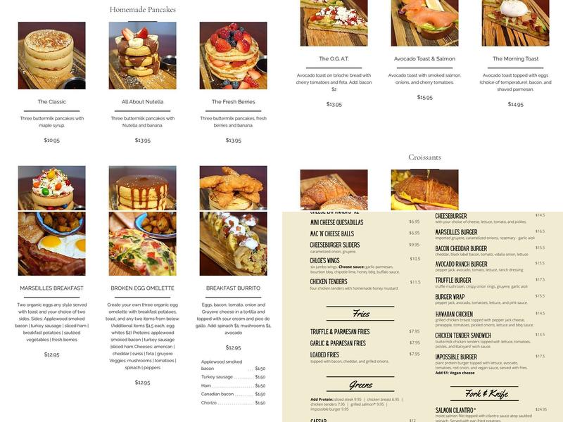 Chloe Miami Beach Menu