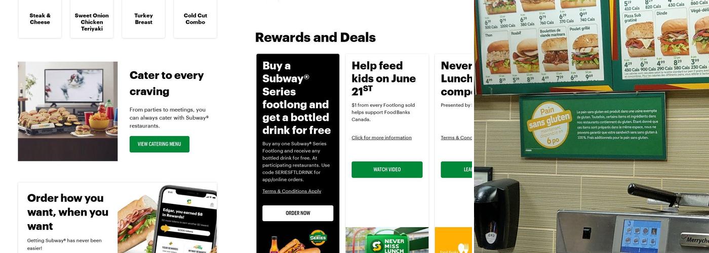 Subway Menu