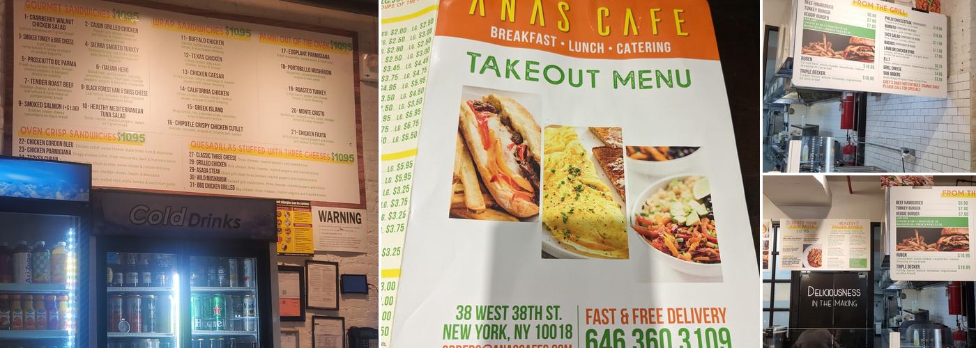 Anas cafe Menu