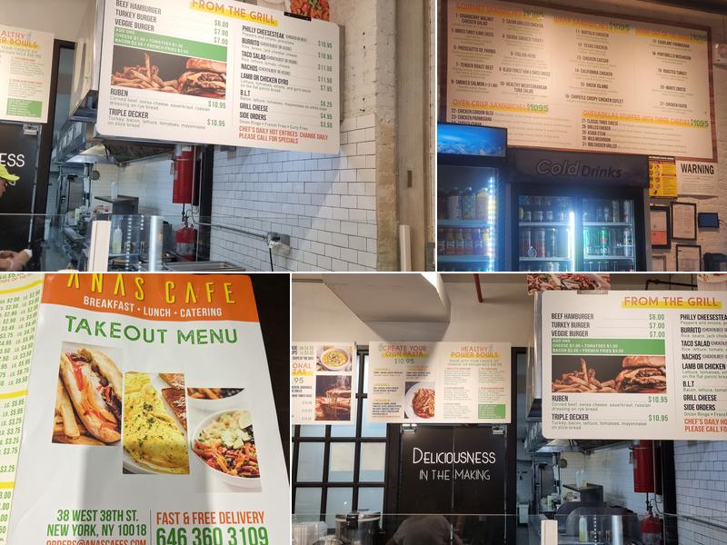 Anas cafe Menu