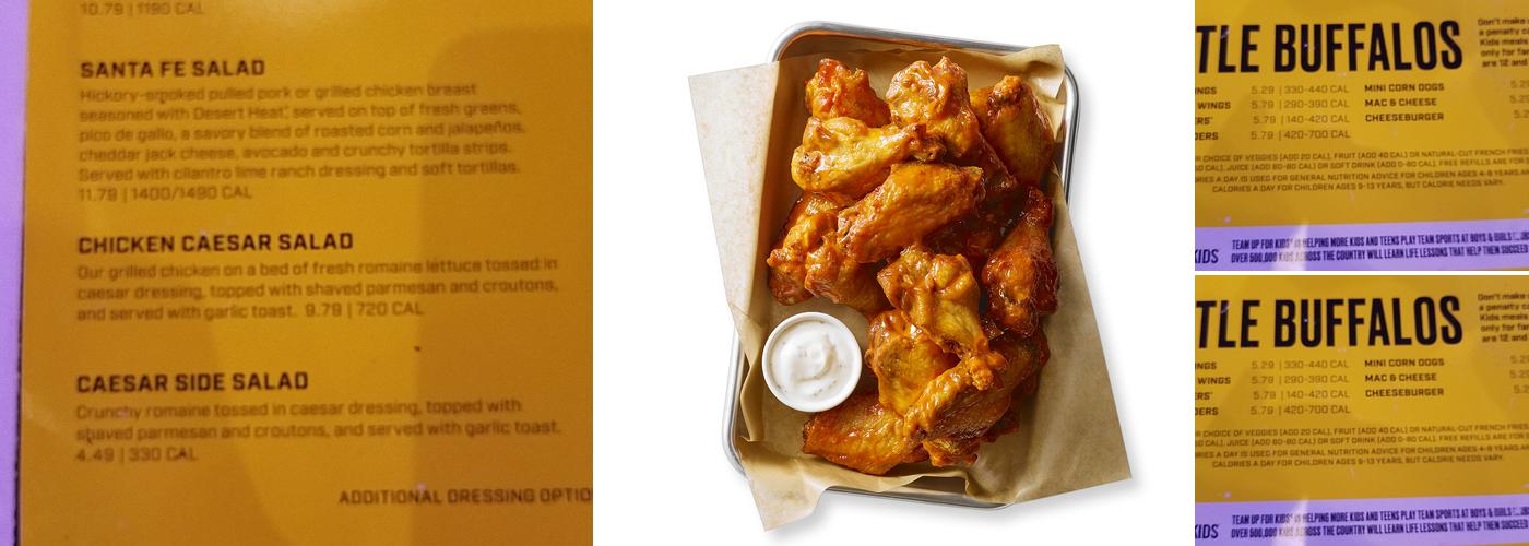 Buffalo Wild Wings Menu