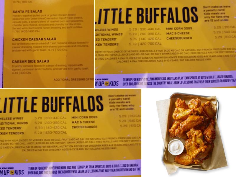 Buffalo Wild Wings Menu