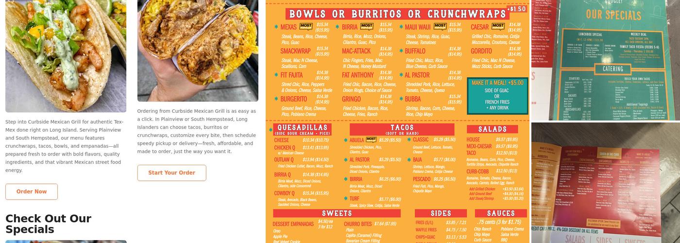 Curbside Mexican Grill - Plainview Menu