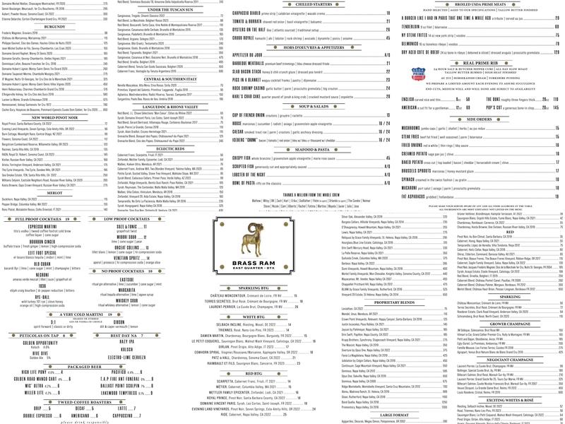 Brass Ram Menu