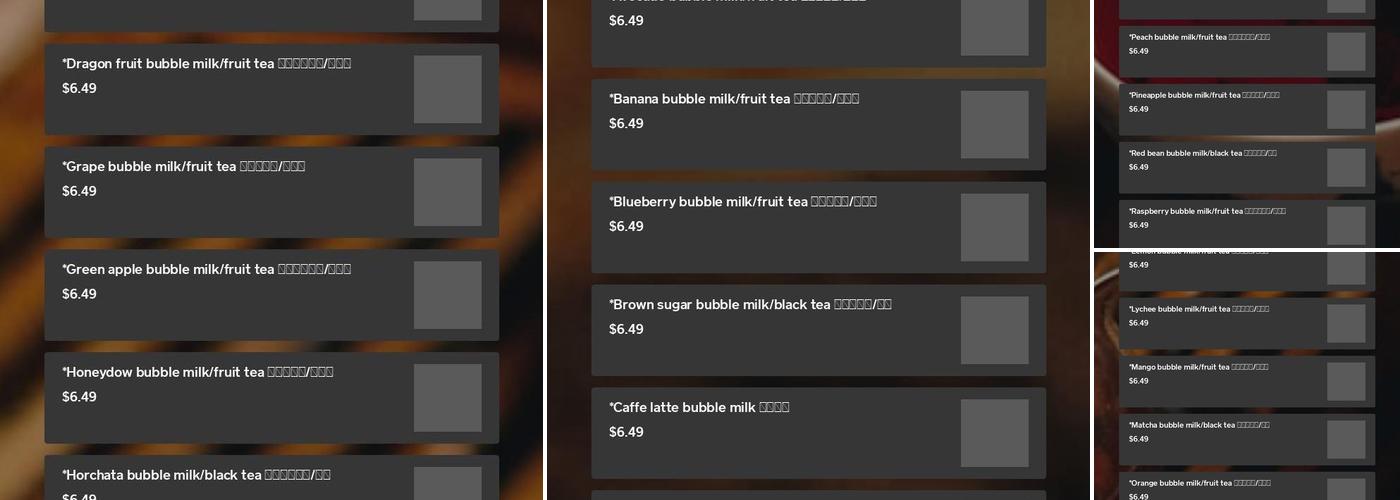 Bubble Fish Menu
