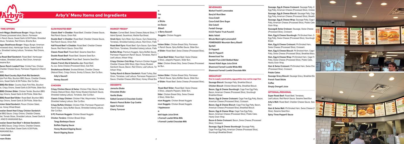 Arby's Menu