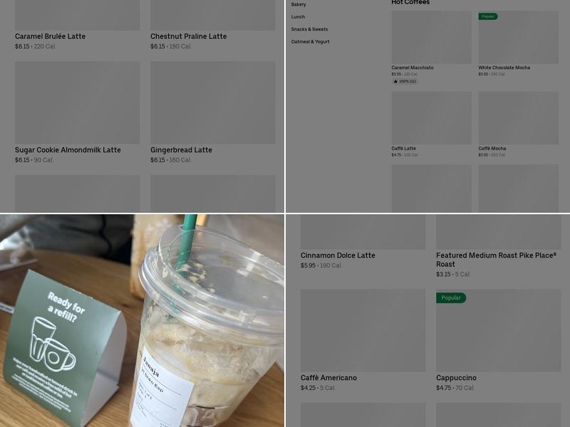 Starbucks Menu