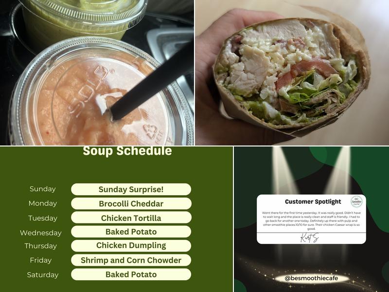 Be Smoothie Cafe Menu