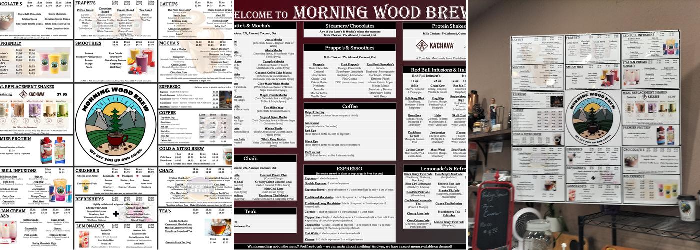 Morning Wood Brew Menu