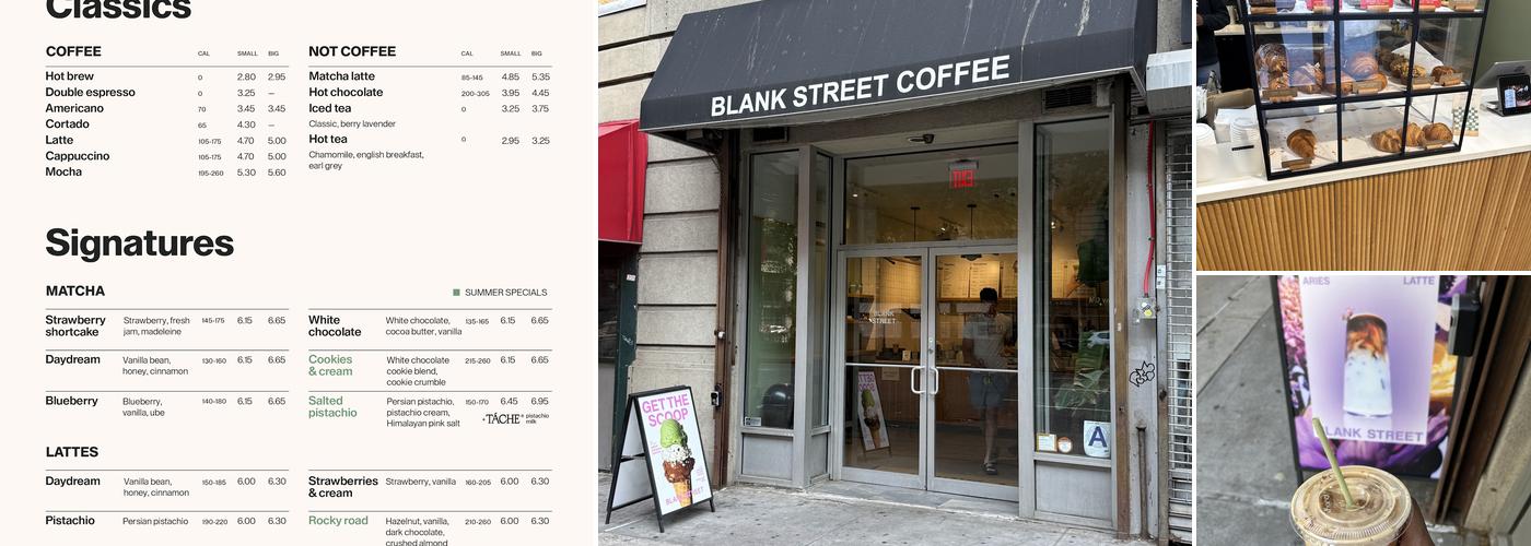 Blank Street Coffee Menu