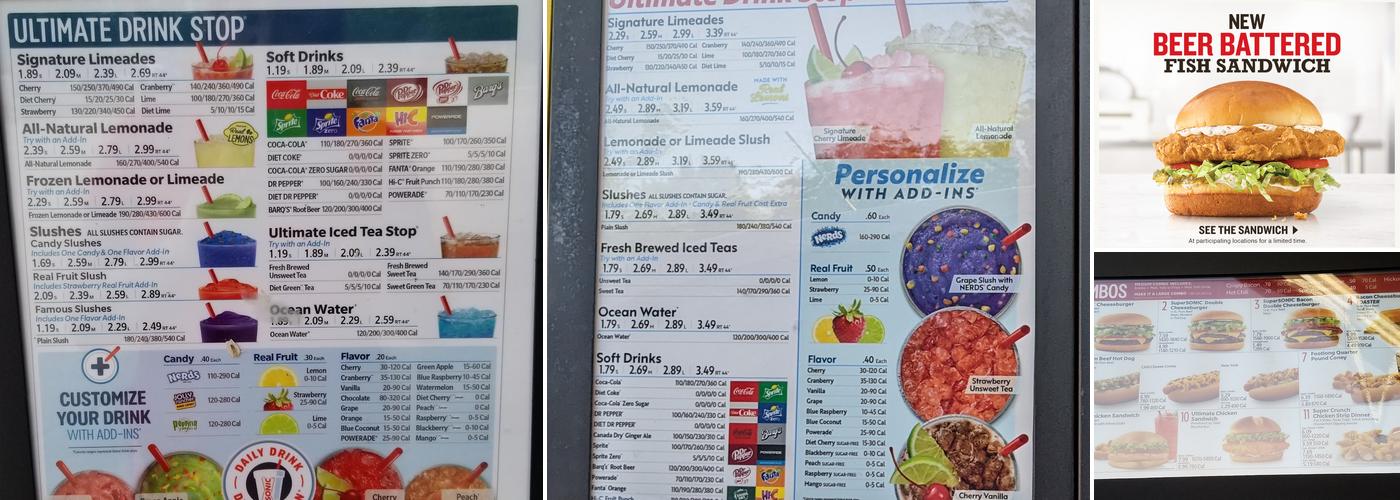 Sonic Drive-In Menu