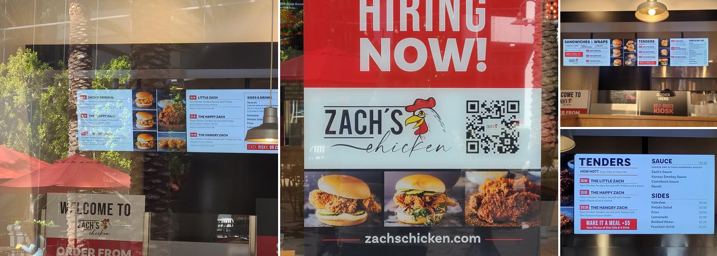 Zach’s Chicken Menu