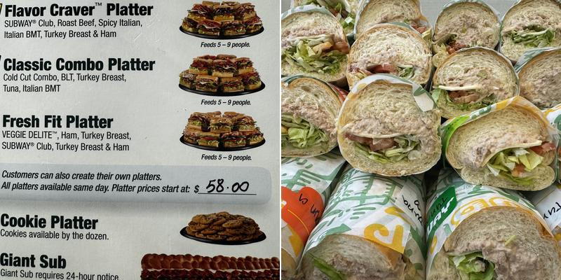 Subway Menu