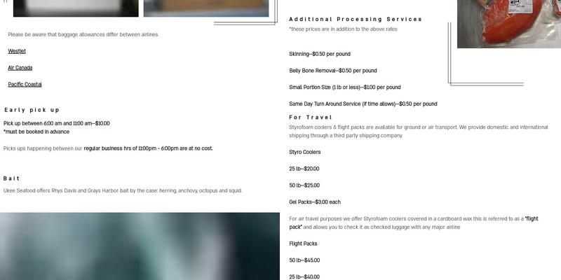 Ukee Seafood And Fish Pak Menu