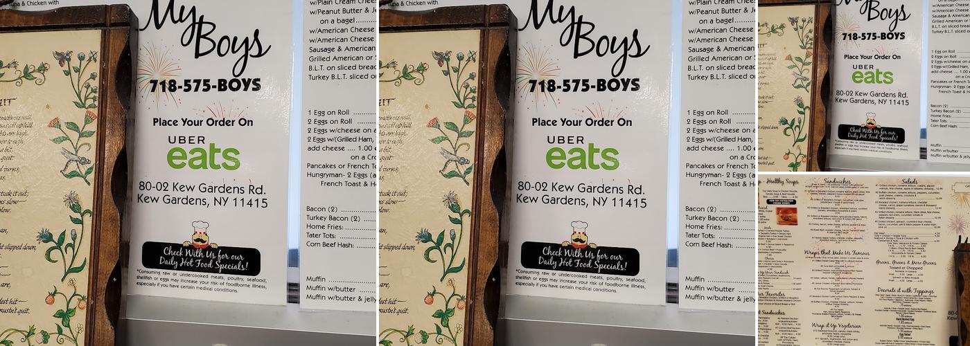My Boys Menu