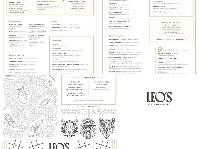 Leo's Italian Social Menu