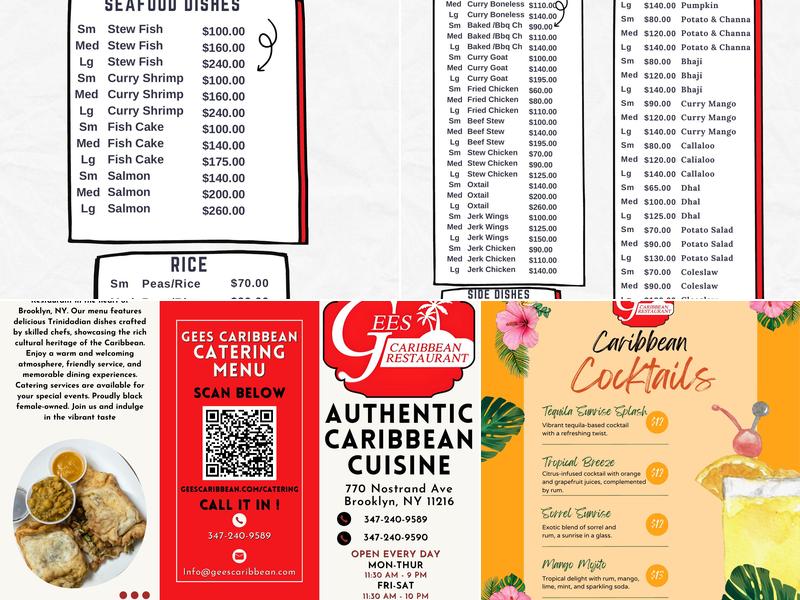 Gee's Caribbean Restaurant Menu