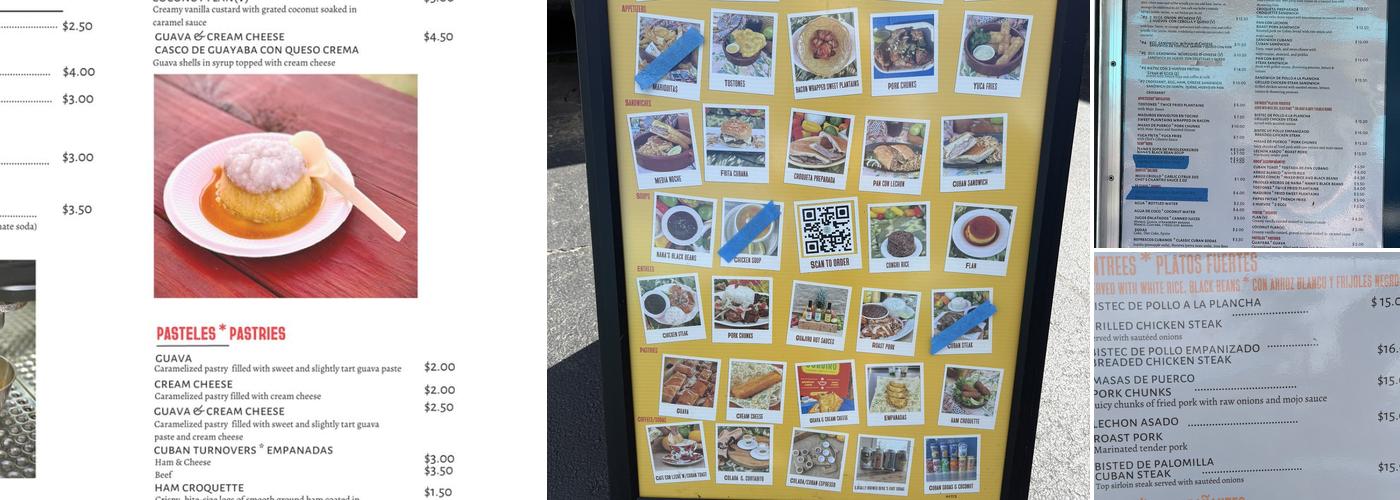 Guajiro Menu