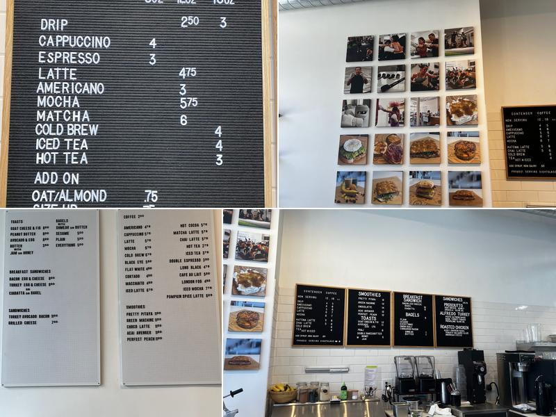 Contender Coffee Menu