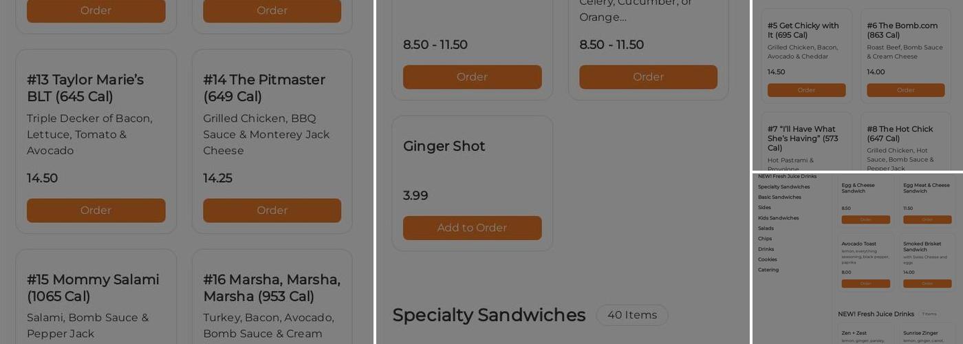 The Sandwich Spot Menu