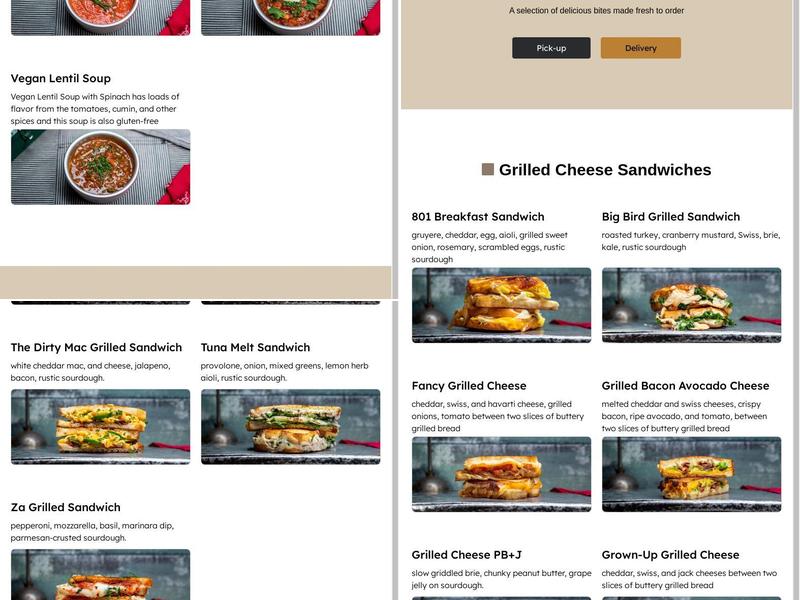 Welders Grilled Cheese Menu